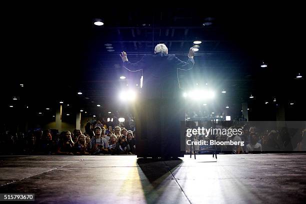 Senator Bernie Sanders, an independent from Vermont and 2016 Democratic presidential candidate, speaks during a campaign event in Phoenix, Arizona,...