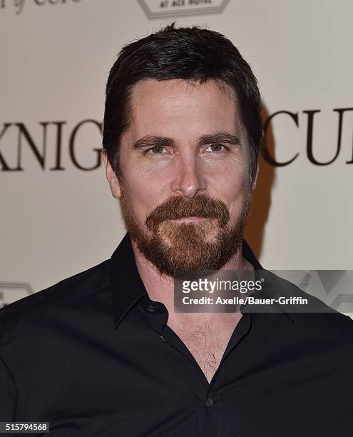 Actor Christian Bale arrives at the premiere of Broad Green Pictures' 'Knight Of Cups' on March 1, 2016 in Los Angeles, California.