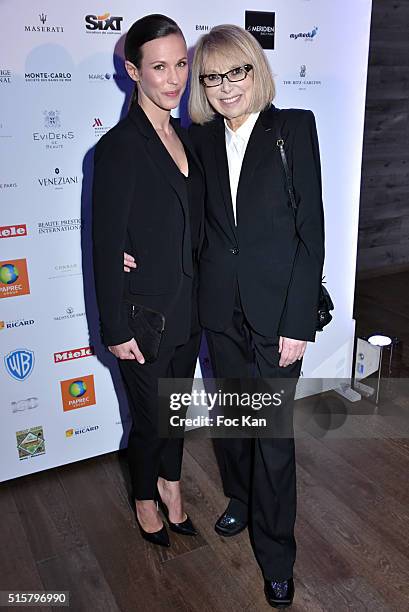 Singer Lorie Pester and actress Mireille Darc attend "Sechez Les Petites Larmes" : Auction Gala to Benefit Immunohematology Service of Andre...