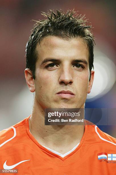 Portrait of Rafael van der Vaart of Holland prior to the Group 1, 2006 World Cup Qualifying match between Holland and Finland on October 13, 2004 at...