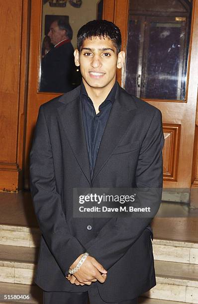 Olympic boxer Amir Khan arrives at the "10th Anniversary National Television Awards" at the Royal Albert Hall on October 26, 2004 in London. The...