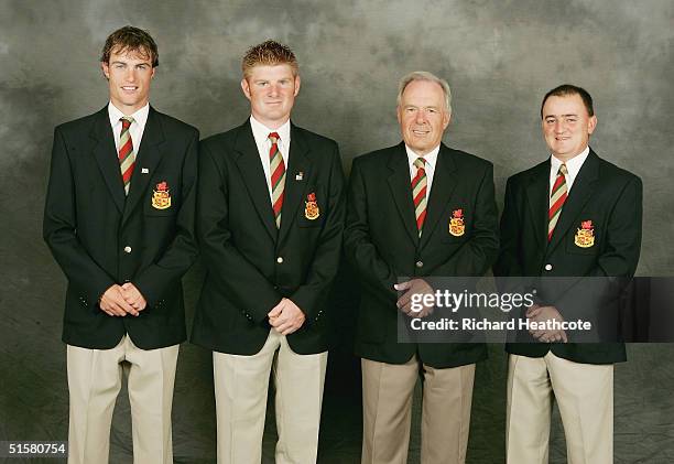 Rhys Davies, Gareth Wright, Captain Jeff Toye and Nigel Edwards of the Welsh team pose for their team portrait for the Eisenhower trophy, The World...