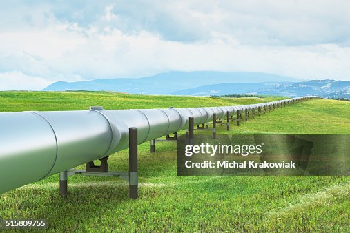 Oil pipeline in green landscape