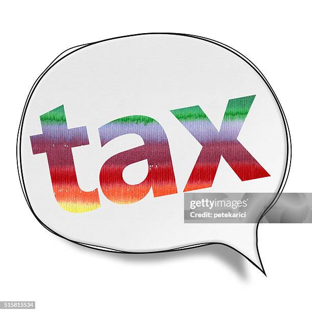 tax - speech bubbles (clipping path) - clamp stock illustrations