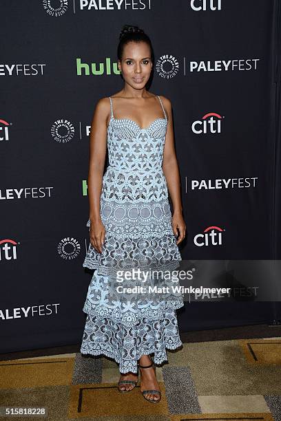 Actress Kerry Washington arrives at The Paley Center For Media's 33rd Annual PALEYFEST Los Angeles ÒScandalÓ at Dolby Theatre on March 15, 2016 in...