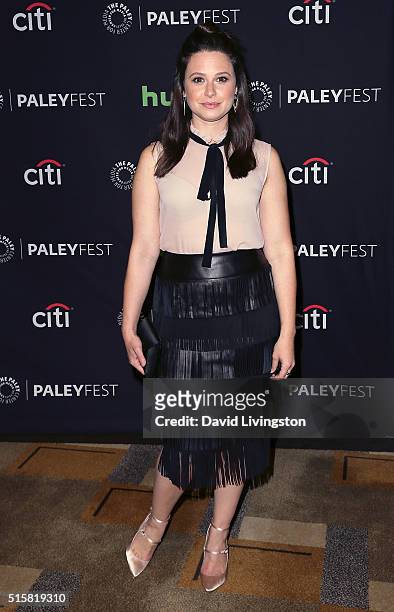 Actress Katie Lowes attends The Paley Center For Media's 33rd Annual PaleyFest Los Angeles - "Scandal" at Dolby Theatre on March 15, 2016 in...
