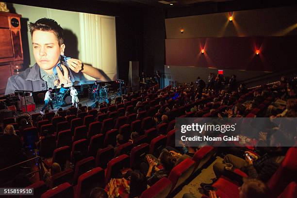 Katie Alice Greer of 'Priests' performs during the Primal Screams concert at AMC Empire 25 theater on March 15, 2016 in New York City.