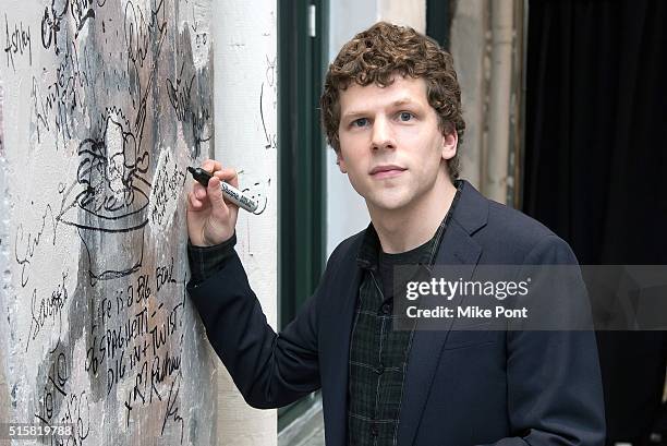 Actor Jesse Eisenberg attends the AOL Build Speaker Series to discuss the movie "Batman v Superman: Dawn of Justice" at AOL Studios In New York on...