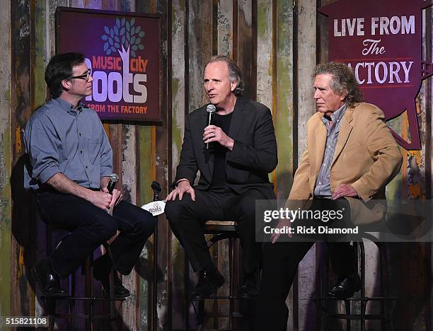 Guy Craig Havighurst chats with Berklee President Roger Brown and Berklee Professor Pat Pattison during a special Tuesday night edition of Music City...