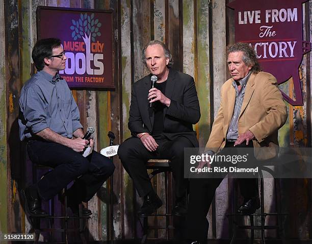 Guy Craig Havighurst chats with Berklee President Roger Brown and Berklee Professor Pat Pattison during a special Tuesday night edition of Music City...