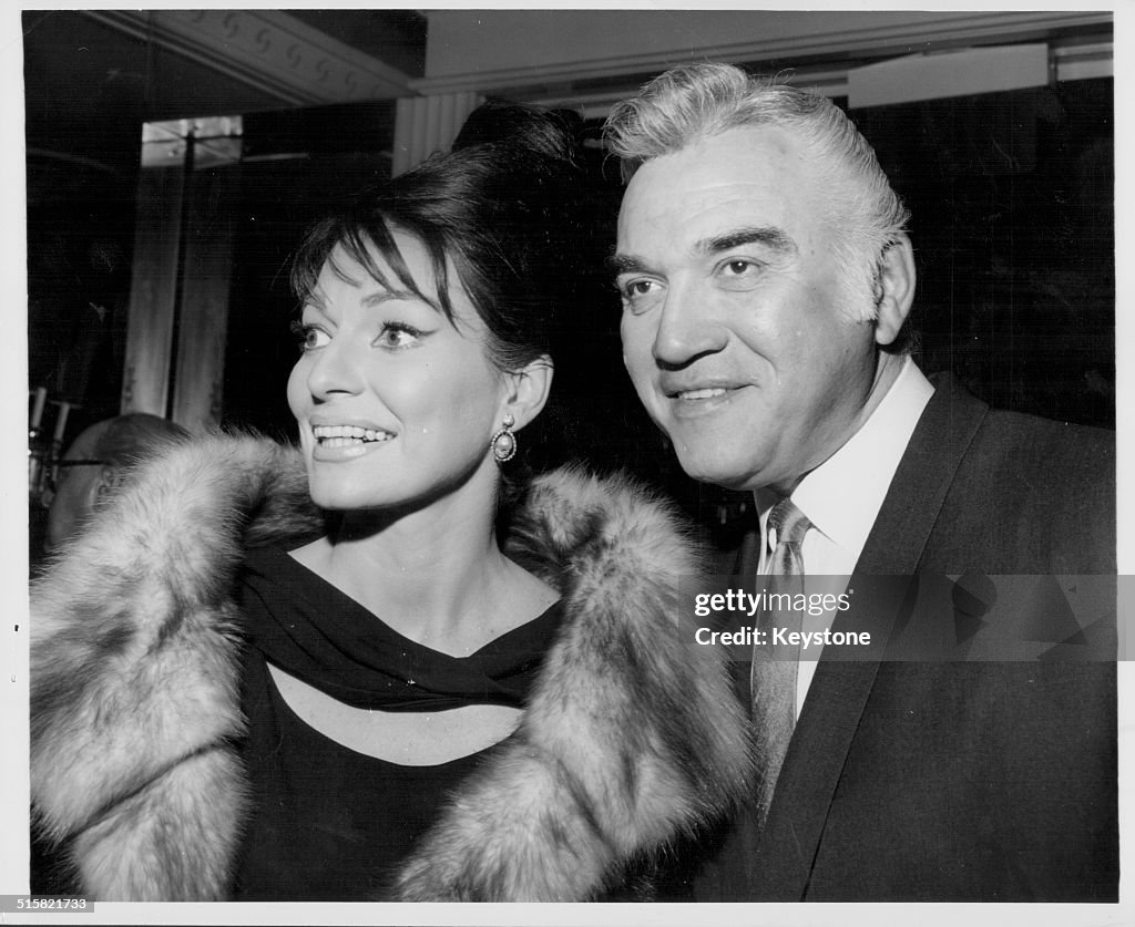 Actor Lorne Greene and his wife Nancy, attending the reception for