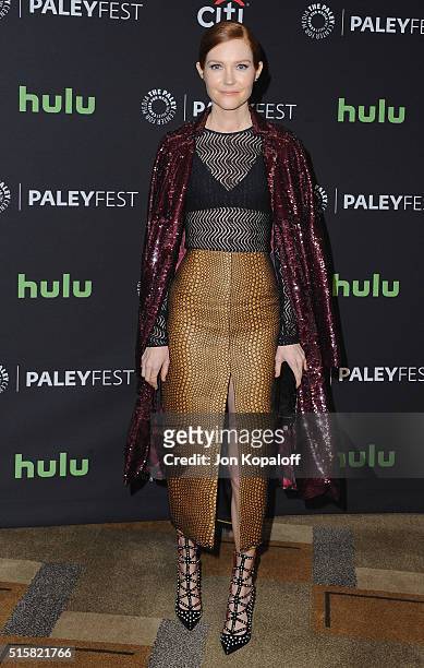 Actress Darby Stanchfield arrives at The Paley Center For Media's 33rd Annual PaleyFest Los Angeles - "Scandal" at Dolby Theatre on March 15, 2016 in...