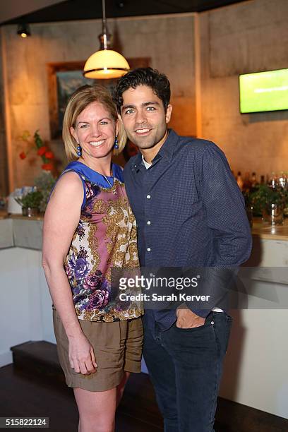 Dell executive Jennifer Davis and Adrian Grenier attend Social Good Celebration At The #DellLounge, Featuring A Performance By THE SKINS, Presented...