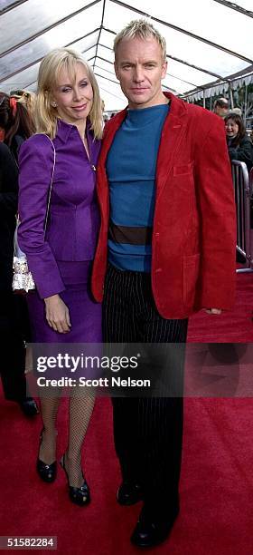 Sting and wife Trudie Styler appear at the, 10 December 2000, Premier of Walt Disney's "The Emperor's New Groove" at the El Capitan Theater in...