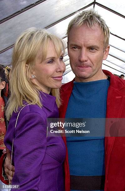 Sting and wife Trudie Styler appear at the, 10 December 2000, premiere of Walt Disney's "The Emperor's New Groove" at the El Capitan Theater in...