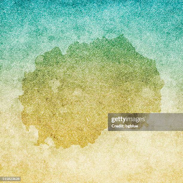 macedonia map on grunge canvas background - skopje stock illustrations