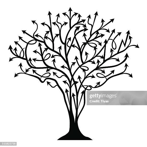 vector abstract background with tree made of arrows - tall tree stock illustrations