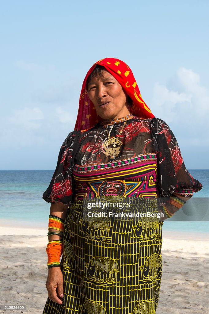 Traditional Kuna indian tribal woman