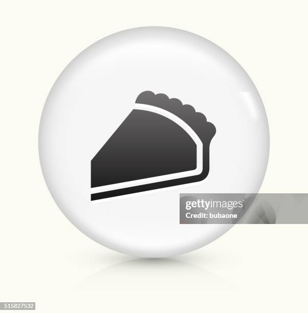 pie icon on white round vector button - pie slice white background stock illustrations