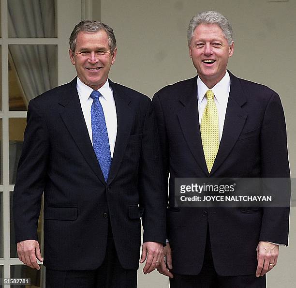 President BIll Clinton meets with President-elect George W. Bush 19 December, 2000 at the White House in Washington, DC for discussions on the...