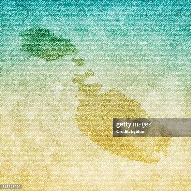 malta map on grunge canvas background - burlap sack stock illustrations