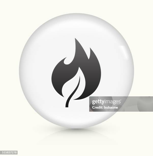 fire icon on white round vector button - fire prevention stock illustrations