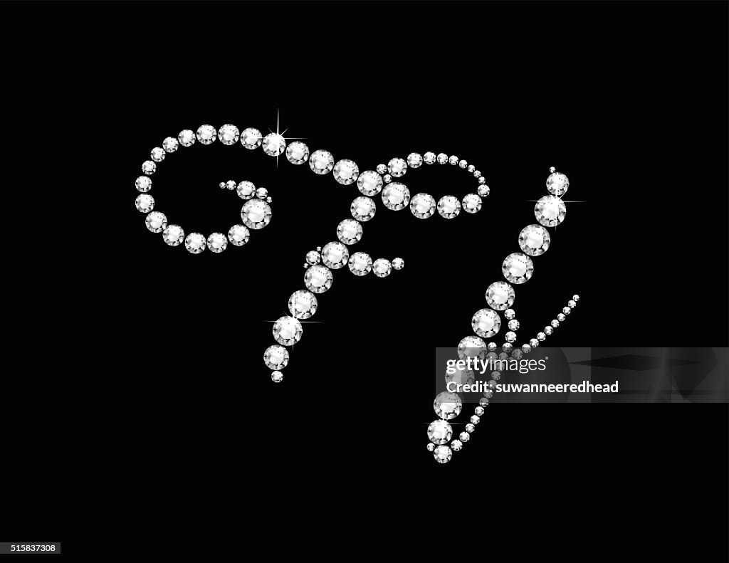 Ff Diamond Script Jeweled Font High-Res Vector Graphic - Getty Images