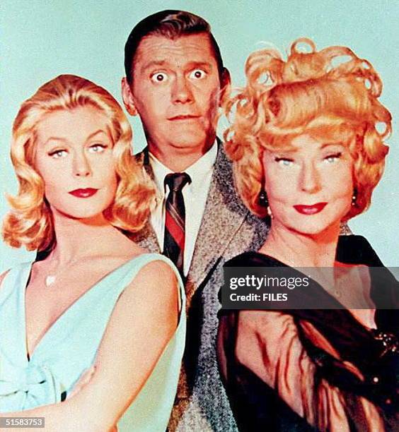 This undated file photo shpws US Actors Elizabeth Montgomery, Dick York, and Agnes Moorehead, the stars of the 1960's television show "Bewitched."...