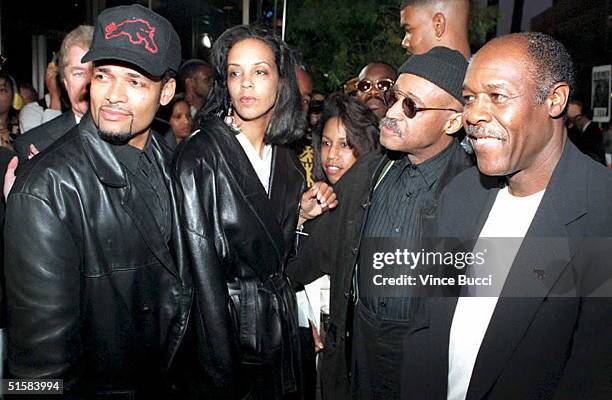 Arriving for the 02 May premiere of "Panther" in Beverly Hills, CA., are the film's director and producer Mario Van Peebles and his father Melvin ,...