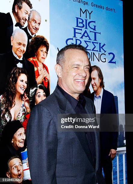 Tom Hanks attends the"My Big Fat Greek Wedding 2" New York Premiere at AMC Loews Lincoln Square 13 theater on March 15, 2016 in New York City.