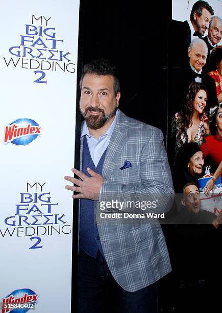 Joey Fatone attends the"My Big Fat Greek Wedding 2" New York Premiere at AMC Loews Lincoln Square 13 theater on March 15, 2016 in New York City.