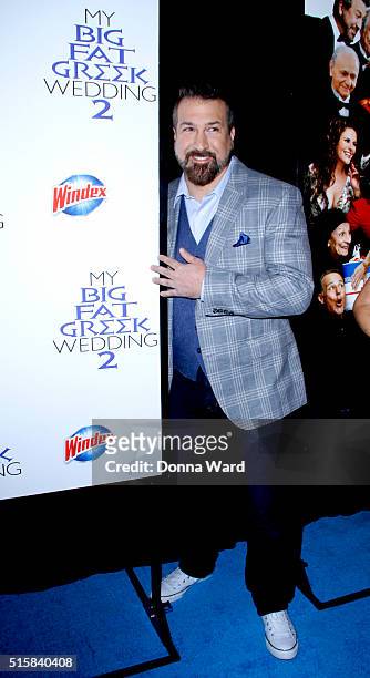 Joey Fatone attends the"My Big Fat Greek Wedding 2" New York Premiere at AMC Loews Lincoln Square 13 theater on March 15, 2016 in New York City.
