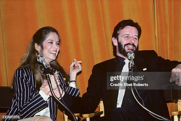 Ringo Starr and his wife Barbara Bach appearing on the Robert Klein Radio Hour at RCA Studios in New York City on March 26, 1981.