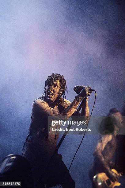 Trent Reznor performing with Nine Inch Nails at Woodstock 94 in Saugerties New York on August 13, 1994.