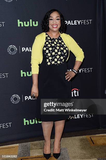 Executive producer Shonda Rhimes arrives at The Paley Center For Media's 33rd Annual PALEYFEST Los Angeles ÒScandalÓ at Dolby Theatre on March 15,...