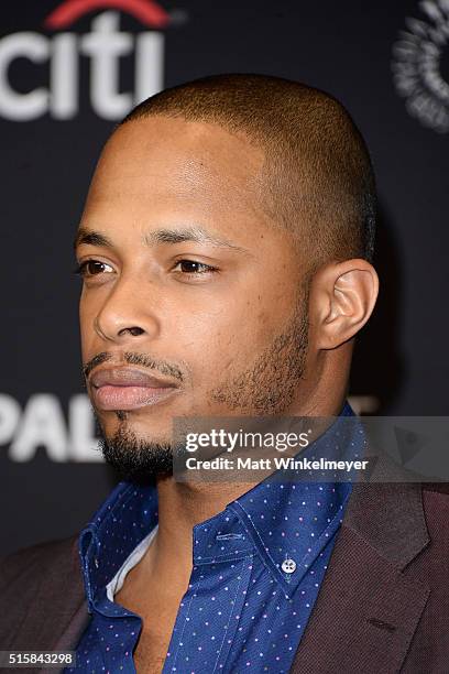 Actor Cornelius Smith Jr. Arrives at The Paley Center For Media's 33rd Annual PALEYFEST Los Angeles ÒScandalÓ at Dolby Theatre on March 15, 2016 in...