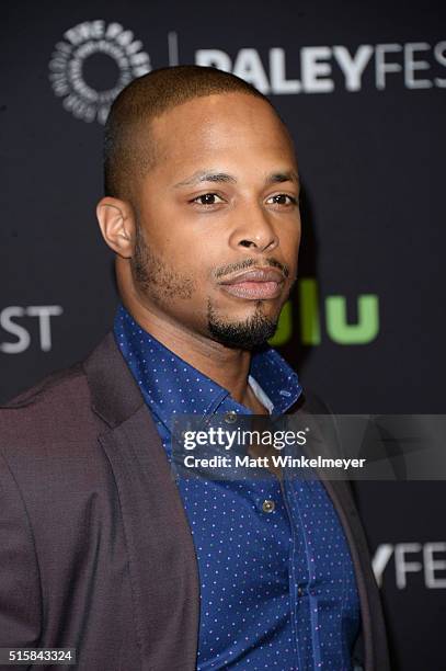 Actor Cornelius Smith Jr. Arrives at The Paley Center For Media's 33rd Annual PALEYFEST Los Angeles ÒScandalÓ at Dolby Theatre on March 15, 2016 in...