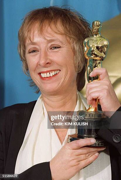 Director Marlen Gorris of the Netherlands, the winner of the Best Foreign Language Film for "Antonia's Line" poses at the 68th Annual Academy Awards...