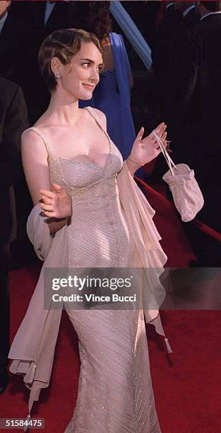 Actress Wynona Ryder arrives at the Dorothy Chandler Pavilion in Los Angeles 25 March for the 68th annual Academy awards. Ryder is a presenter at the...