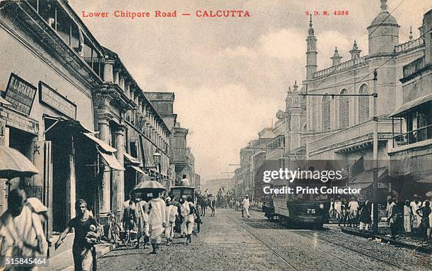 Lower Chitpore Road - Calcutta', circa 1910. Chitpur , Kolkata, West Bengal. Chitpur Road is Kolkata's oldest road.. Artist: Unknown.