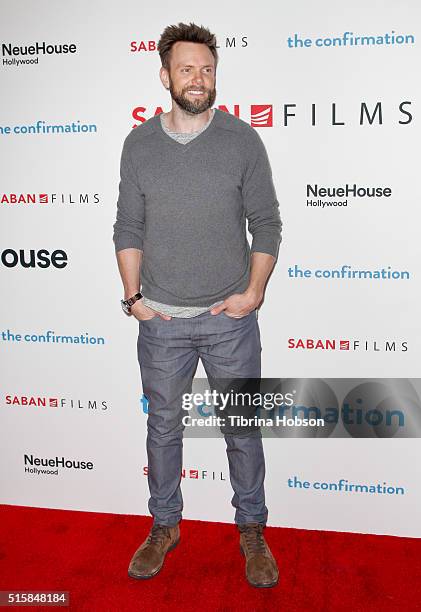 Joel McHale attends the premiere of Saban Films' 'The Confirmation' on March 15, 2016 in Los Angeles, California.