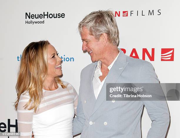 Maria Bello and Matthew Modine attend the premiere of Saban Films' 'The Confirmation' on March 15, 2016 in Los Angeles, California.