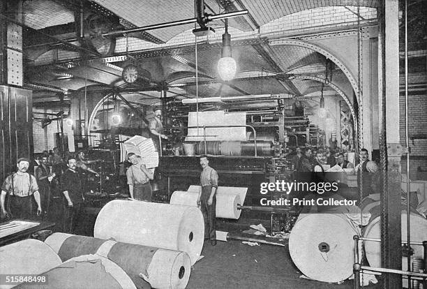 Printing the Daily Telegraph newspaper, London, circa 1900 . From Living London, Vol. II, by George R. Sims. [Cassell and Company, Limited, London,...