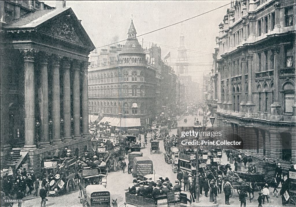 Outside the Mansion House, City of London, 9 AM, c1901 (1901)