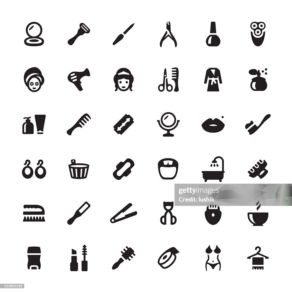 Kosmetik und Spa-Vektor Symbole und Symbole