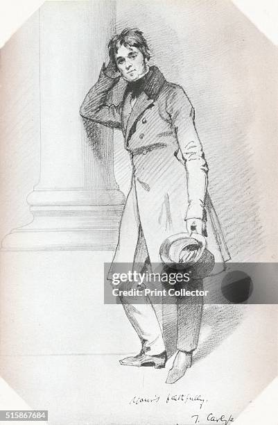 Portrait of Thomas Carlyle, historian and philosopher', circa 1830. Thomas Carlyle , Scottish, philosopher, historian and writer. Drawing held in the...