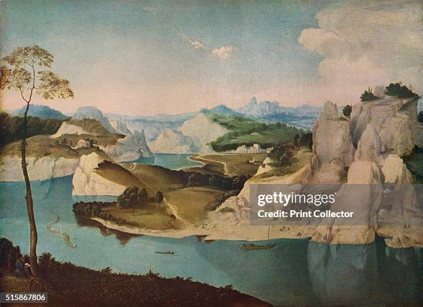 A River among Mountains', circa 1600. The composition follows an engraving after Pieter Bruegel the Elder . It was conceivably painted by an Italian...