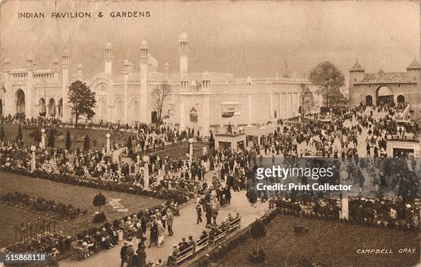 Indian Pavilion & Gardens', circa 1925. The British Empire Exhibition was a colonial exhibition held at Wembley, Middlesex in 1924 and 1925. The...