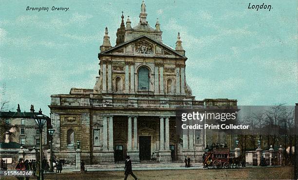 Brompton Oratory, London', circa 1910. The Church of the Immaculate Heart of Mary, known as Brompton Oratory, is a large neo-classical Roman Catholic...