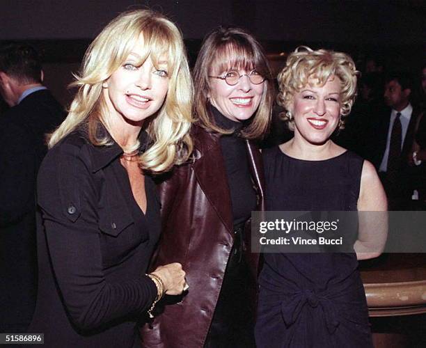 Actresses : Goldie Hawn, Diane Keaton and Bette Midler pose for photos after arriving at the Paramount Pictures Studio for the world premiere of...